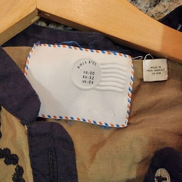 Anthropologie Postmark Bubbled Bands Shirt Dress size 00 - Picture 4 of 5